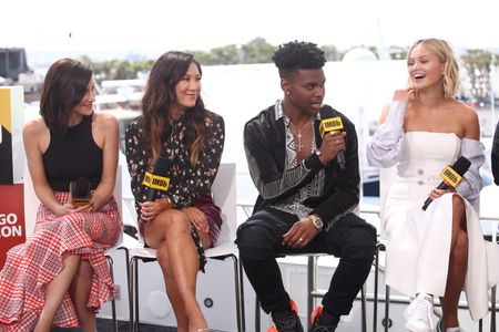 Emma Lahana, Ally Maki, Olivia Holt, and Aubrey Joseph at an event for Cloak & Dagger (2018)