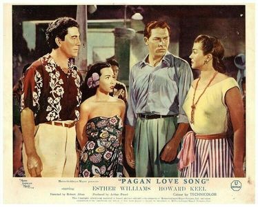 Rita Moreno, Howard Keel, Charles Mauu, and Esther Williams in Pagan Love Song (1950)