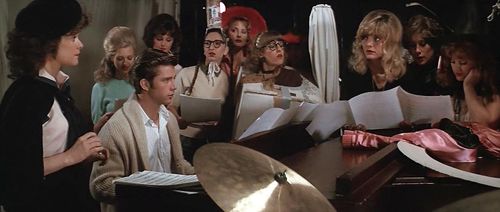 Michelle Pfeiffer, Maxwell Caulfield, Helena Andreyko, Ivy Austin, Alison Price, and Maureen Teefy in Grease 2 (1982)