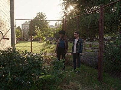 Elijah Wood and Jade Eshete in Dirk Gently's Holistic Detective Agency (2016)