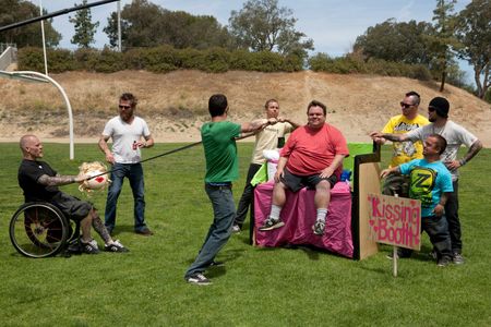 Jason 'Wee Man' Acuña, Ryan Dunn, Dave England, Bam Margera, Ehren McGhehey, Steve-O, Preston Lacy, and Mark Zupan in Ja