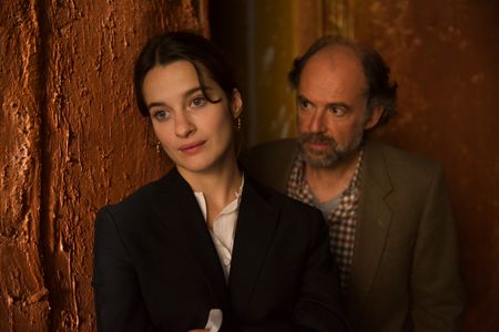 Arnaud Desplechin, Denis Podalydès, and Rebecca Marder in Deception (2021)