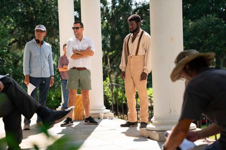 Director Mark Amin (L),DP Jeremy Rouse (C),and Star Dayo Okeniyi (R) in Emperor (2019)