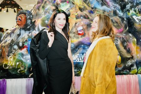 Sharon Gardner & Lila Kerns at George Clinton opening at Jeffrey Deitch Gallery, 11/4/22