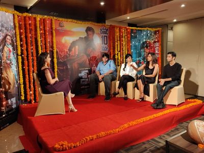 Anirudh Ravichander, Karthik Subbaraj, Malavika Mohanan, and Megha Akash at an event for Petta (2019)