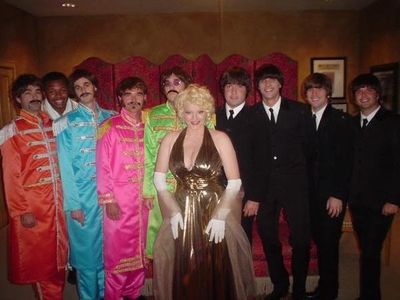 Julie Ivey as Marilyn Monroe (look-a-like) with The Beatles