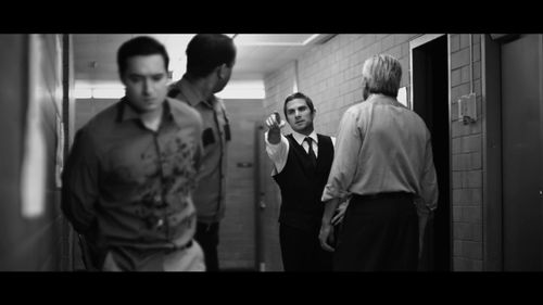 Still from Suspect - Noir thriller. With Jason Robison, Robert Fuentes, and Loren Walton.