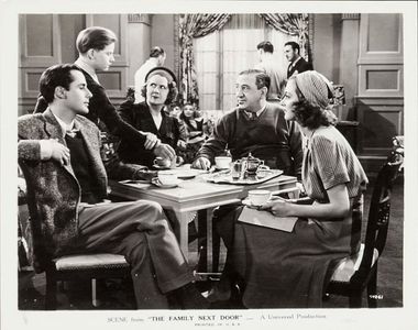 Hugh Herbert, Benny Bartlett, Thomas Beck, Ruth Donnelly, and Joy Hodges in The Family Next Door (1939)