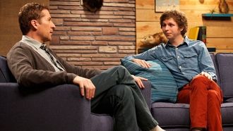 Episode 4 Michael Cera Wears a Blue Denim Shirt & Red Pants